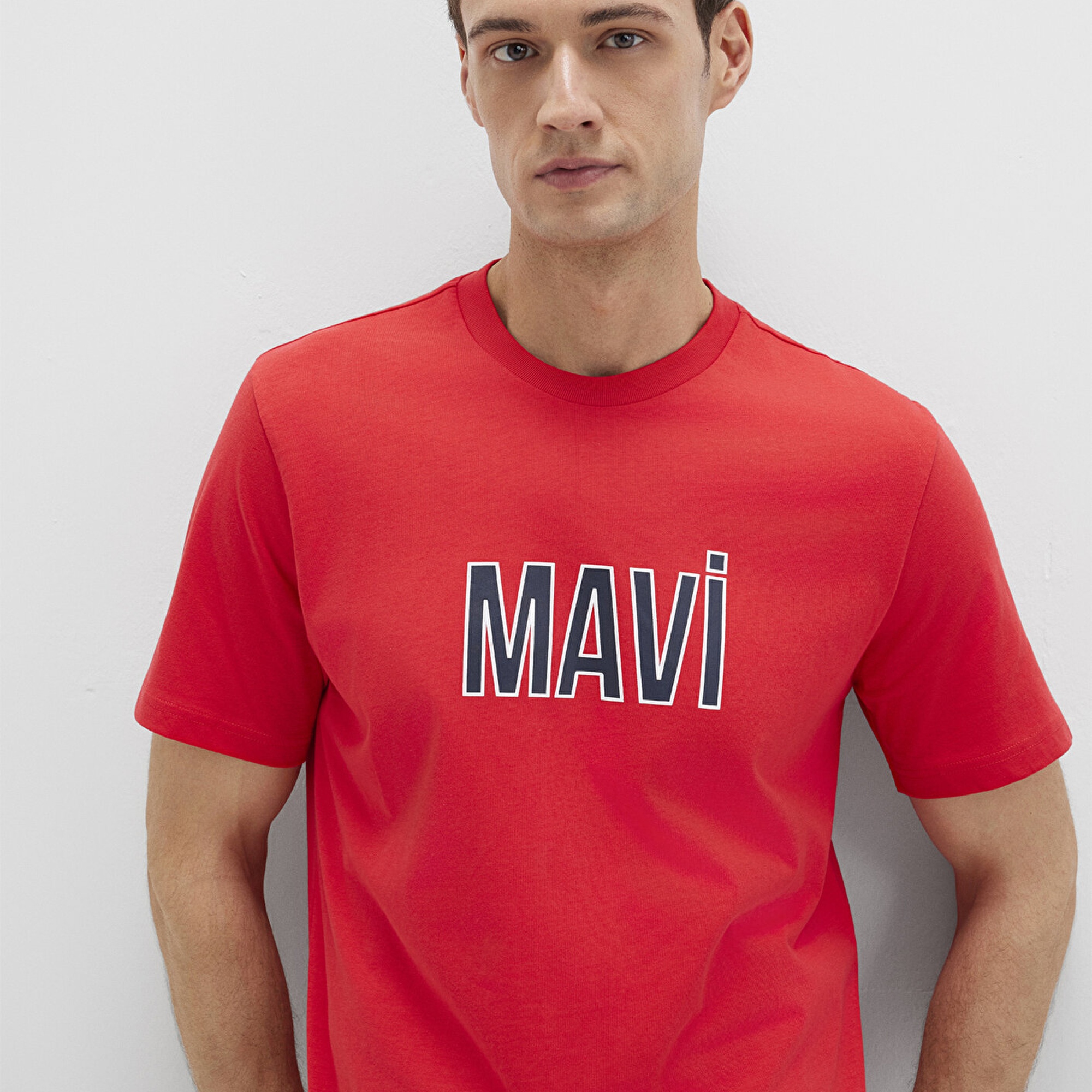 Mavi Mavi Logo Baskılı Kırmızı Tişört Regular Fit / Normal Kesim 066842-33099