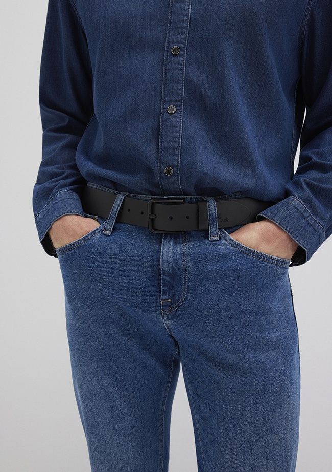  Mavi Siyah Deri Kemer 092495-900