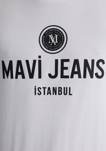  Mavi Mavi Jeans Baskılı Beyaz Tişört Slim Fit / Dar Kesim 066195-620