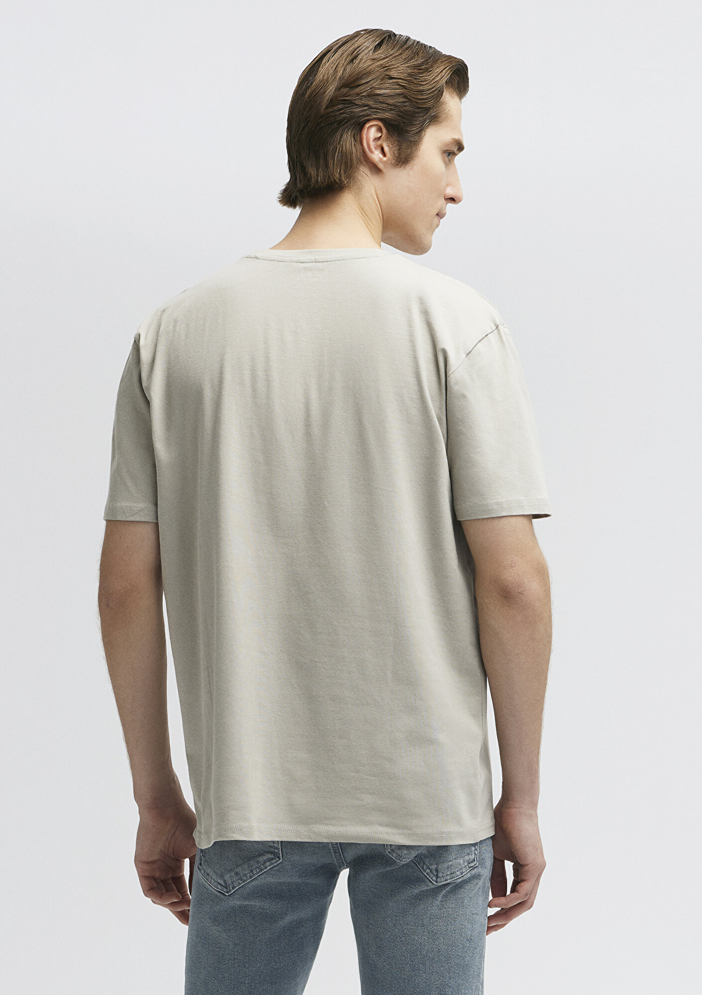 Mavi Stretch Bej Basic Tişört Loose Fit / Bol Rahat Kesim 0610136-70100