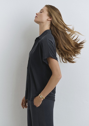  Mavi Lux Touch TENCEL TM Antrasit Modal Gömlek Regular Fit / Normal Kesim 168081-900