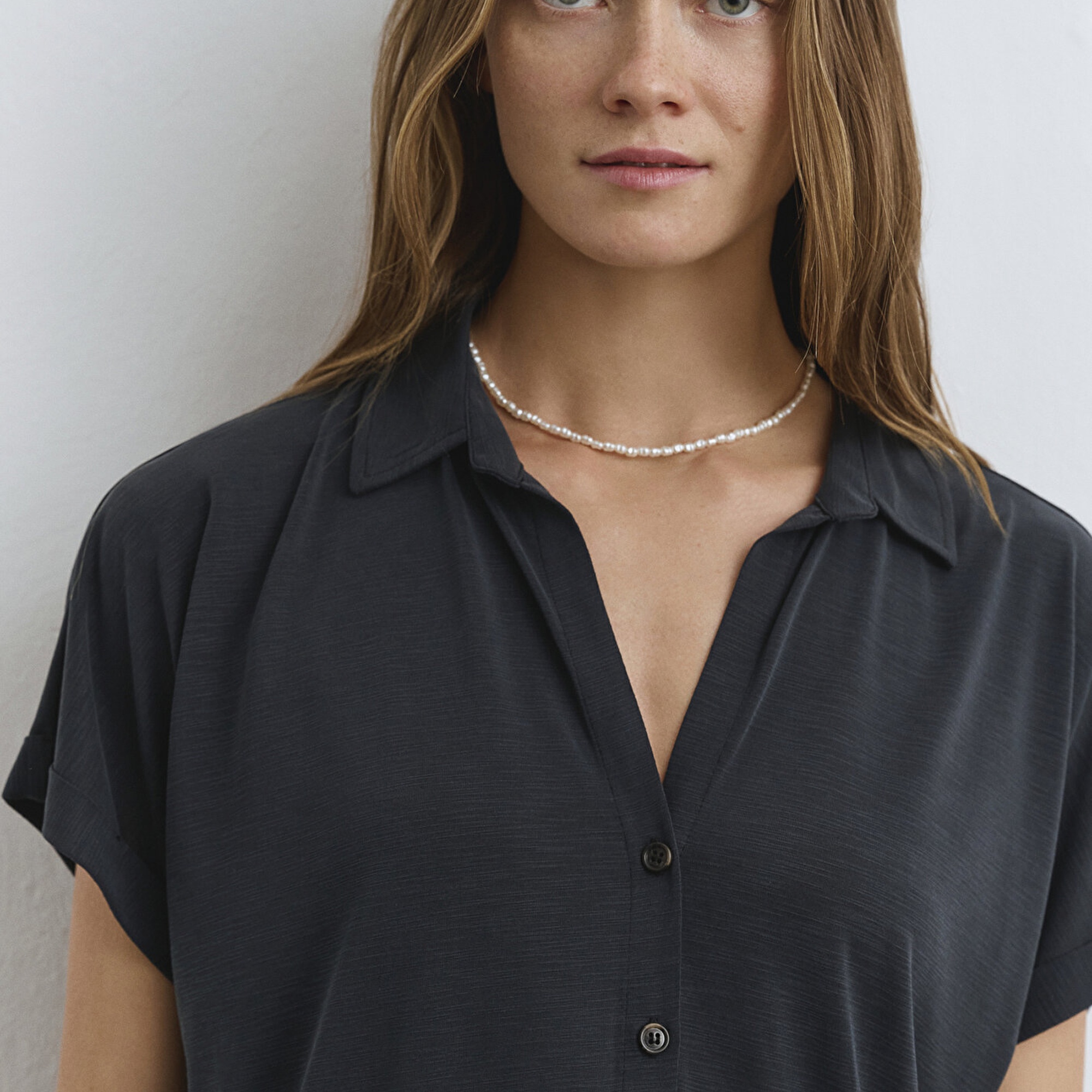 Mavi Lux Touch TENCEL TM Antrasit Modal Gömlek Regular Fit / Normal Kesim 168081-900