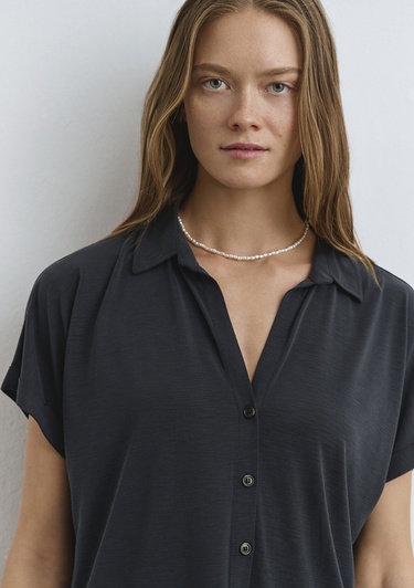  Mavi Lux Touch TENCEL TM Antrasit Modal Gömlek Regular Fit / Normal Kesim 168081-900