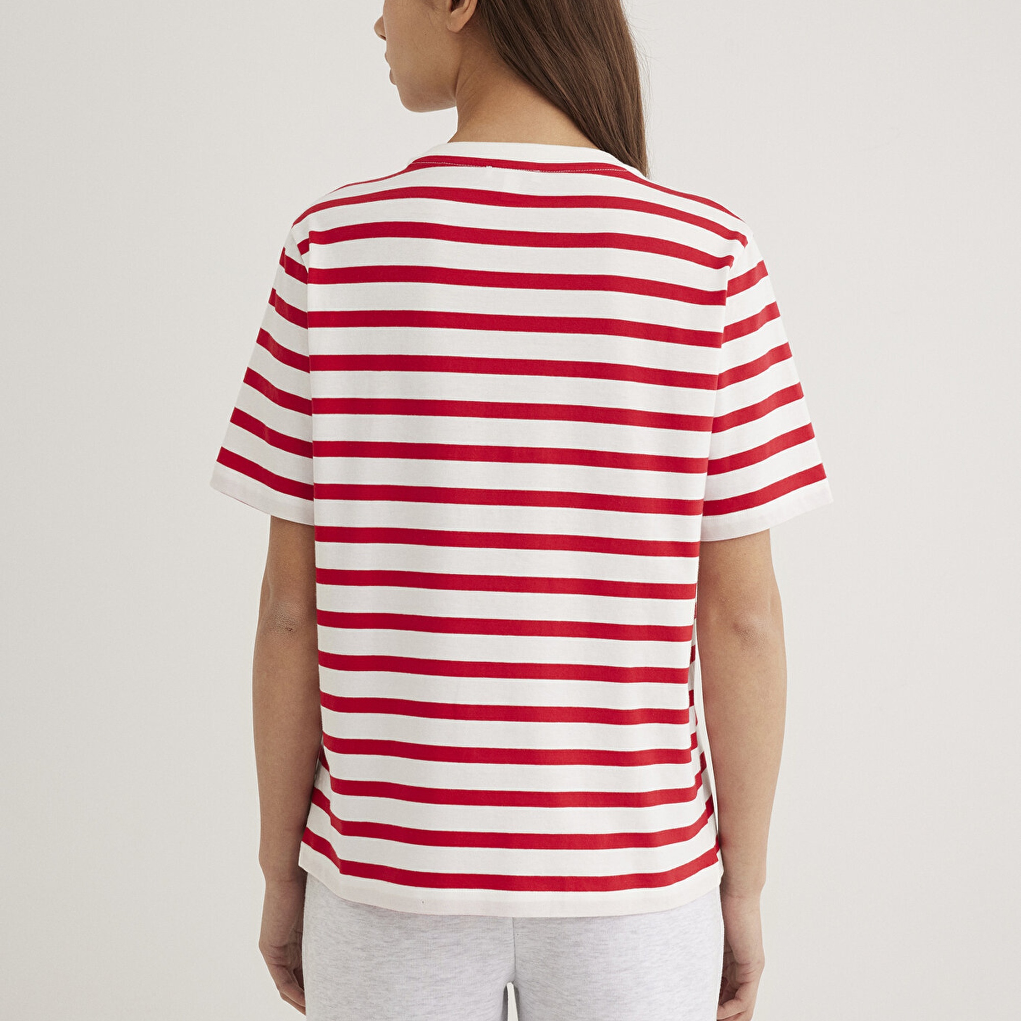 Mavi Mavi Logo Baskılı Kırmızı Çizgili Tişört Regular Fit / Normal Kesim 1611360-84475