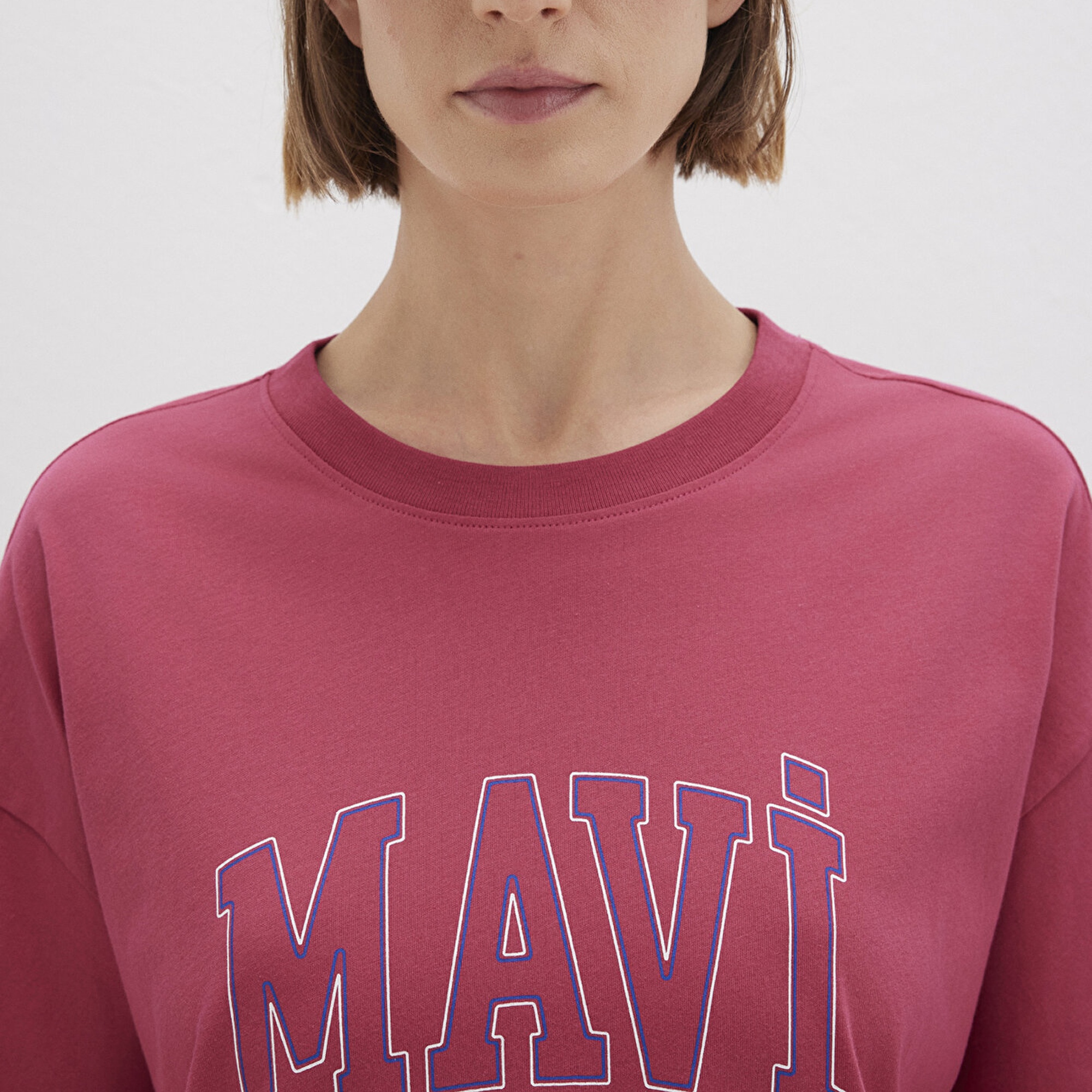 Mavi Mavi Logo Baskılı Pembe Tişört Regular Fit / Normal Kesim 1611193-70931