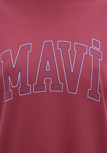  Mavi Mavi Logo Baskılı Pembe Tişört Regular Fit / Normal Kesim 1611193-70931