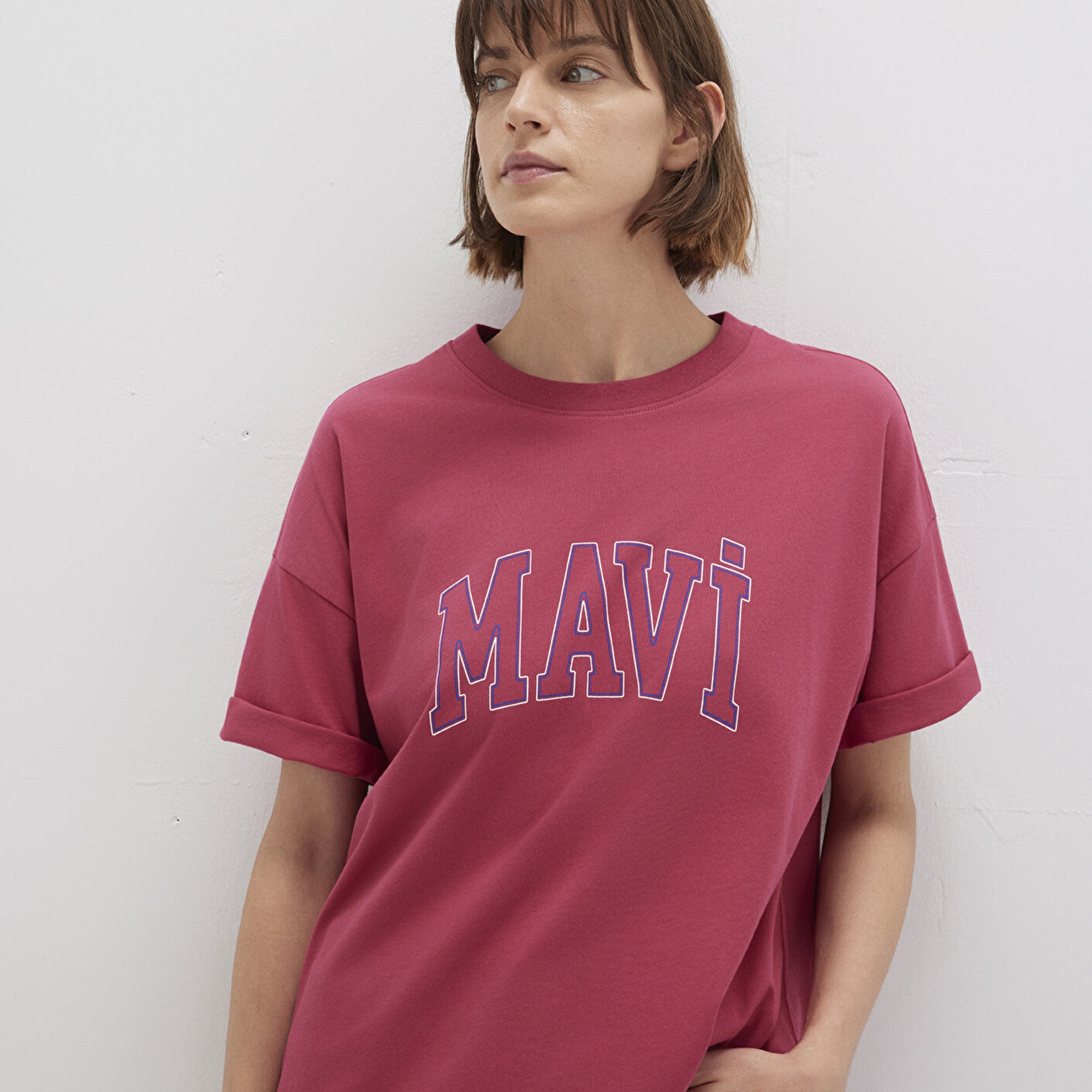 Mavi Mavi Logo Baskılı Pembe Tişört Regular Fit / Normal Kesim 1611193-70931