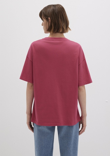  Mavi Mavi Logo Baskılı Pembe Tişört Regular Fit / Normal Kesim 1611193-70931