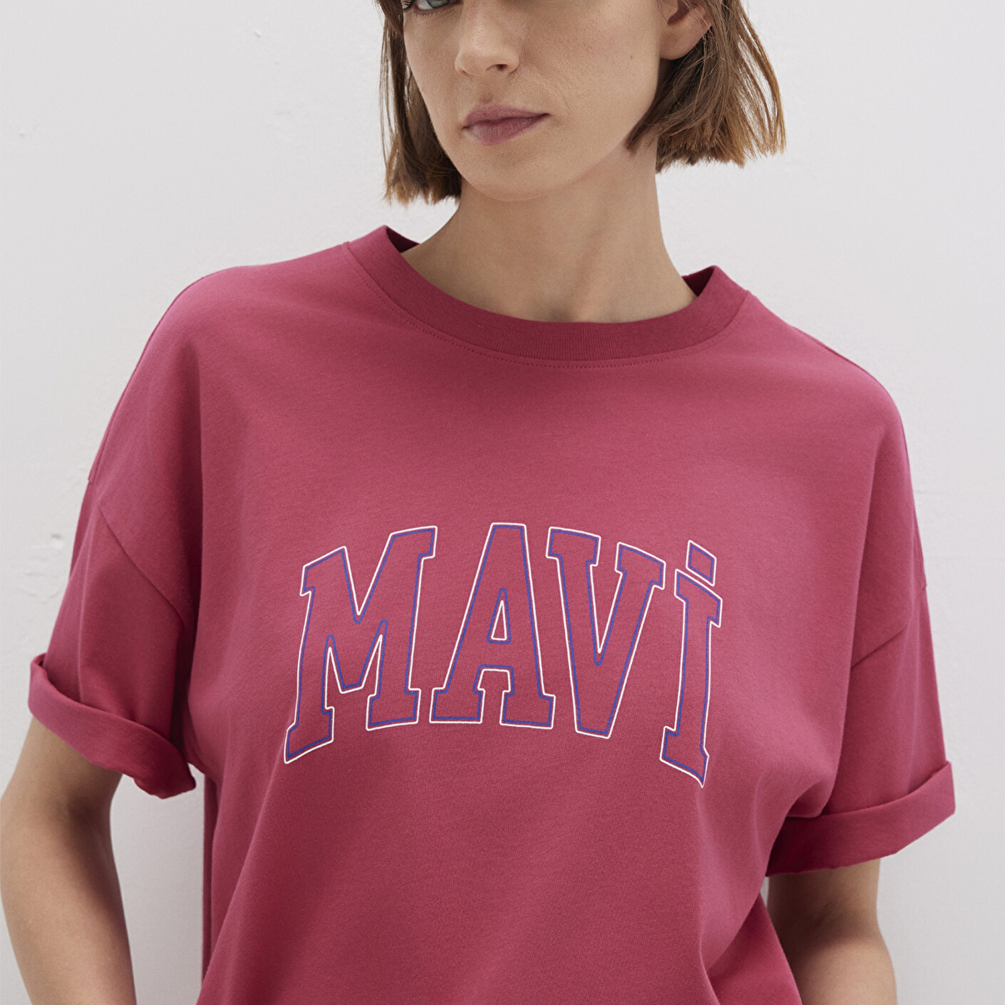 Mavi Mavi Logo Baskılı Pembe Tişört Regular Fit / Normal Kesim 1611193-70931