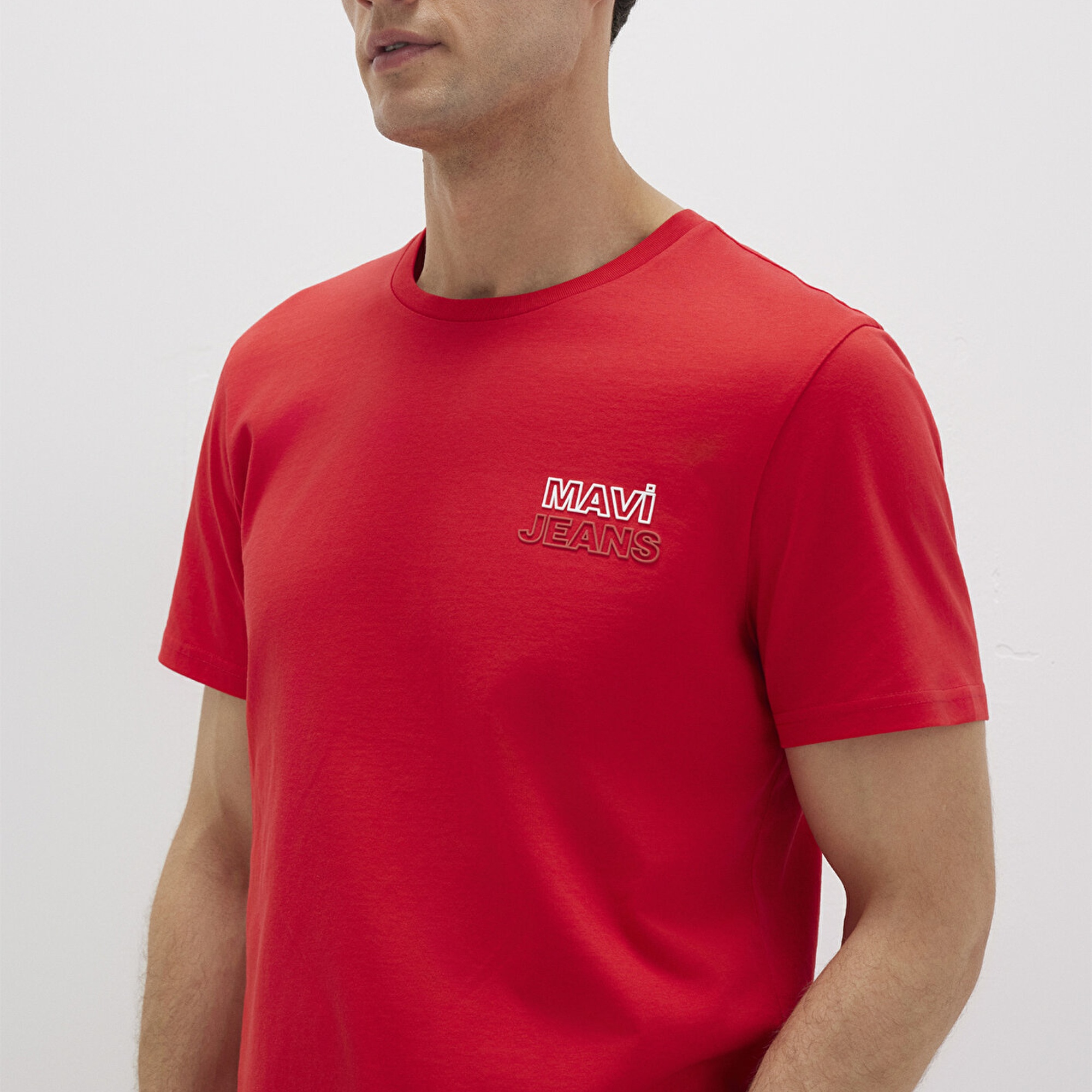 Mavi Mavi Jeans Baskılı Kırmızı Tişört Slim Fit / Dar Kesim 066841-33099