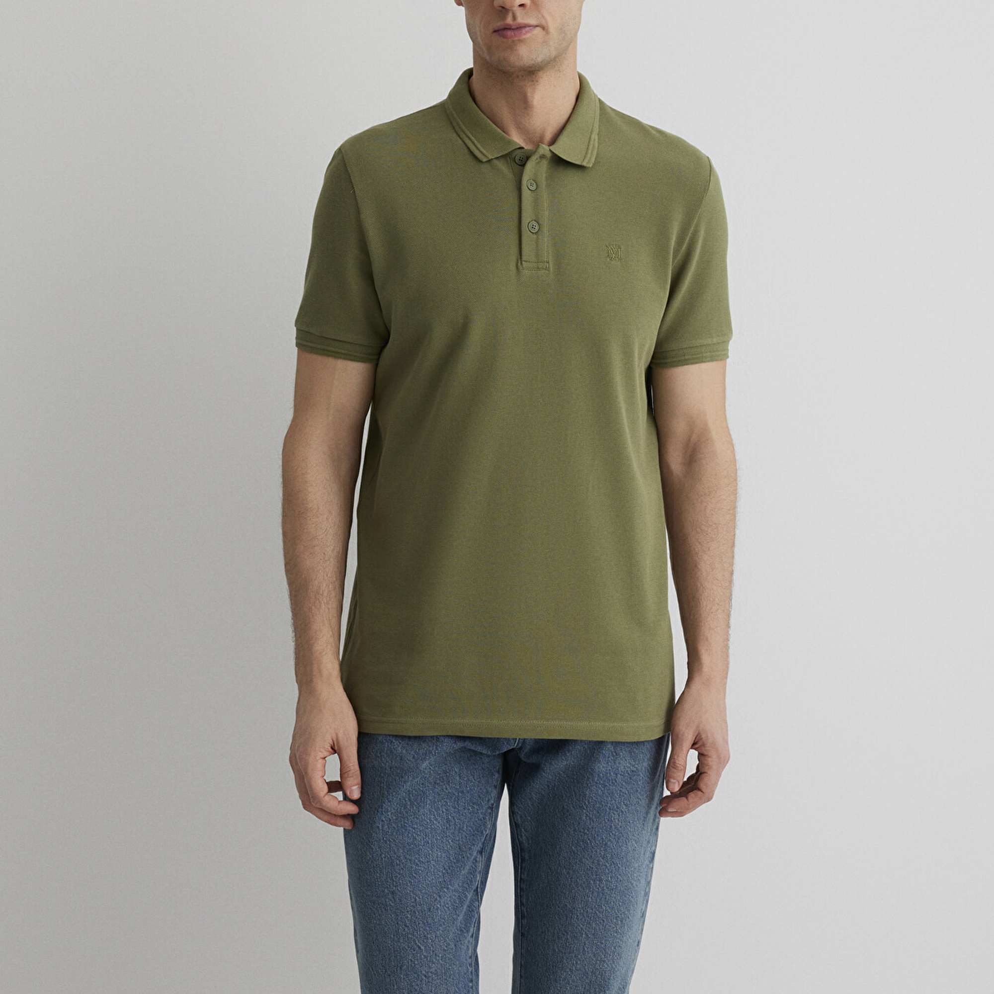 Mavi Haki Polo Tişört Slim Fit / Dar Kesim 064946-28524