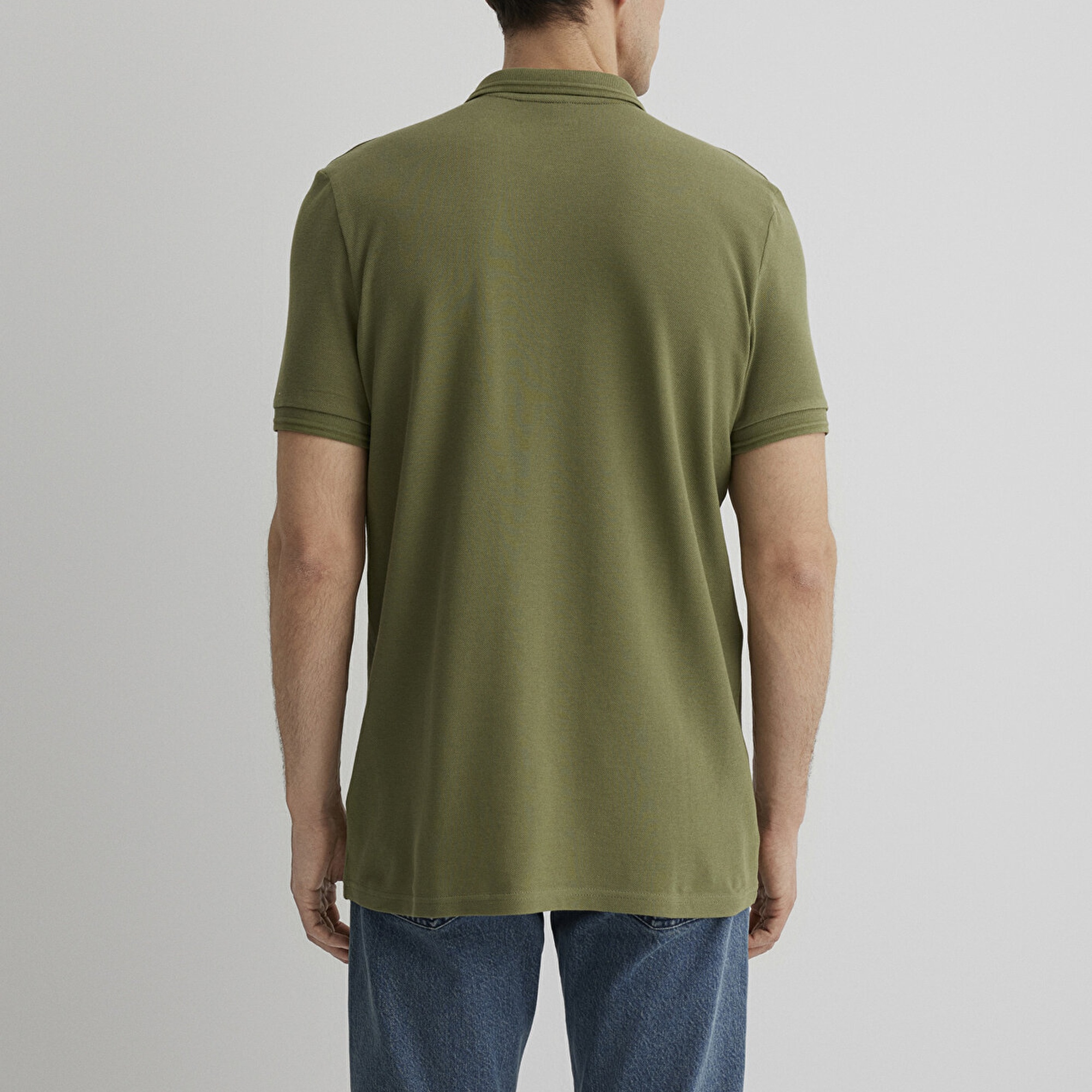 Mavi Haki Polo Tişört Slim Fit / Dar Kesim 064946-28524