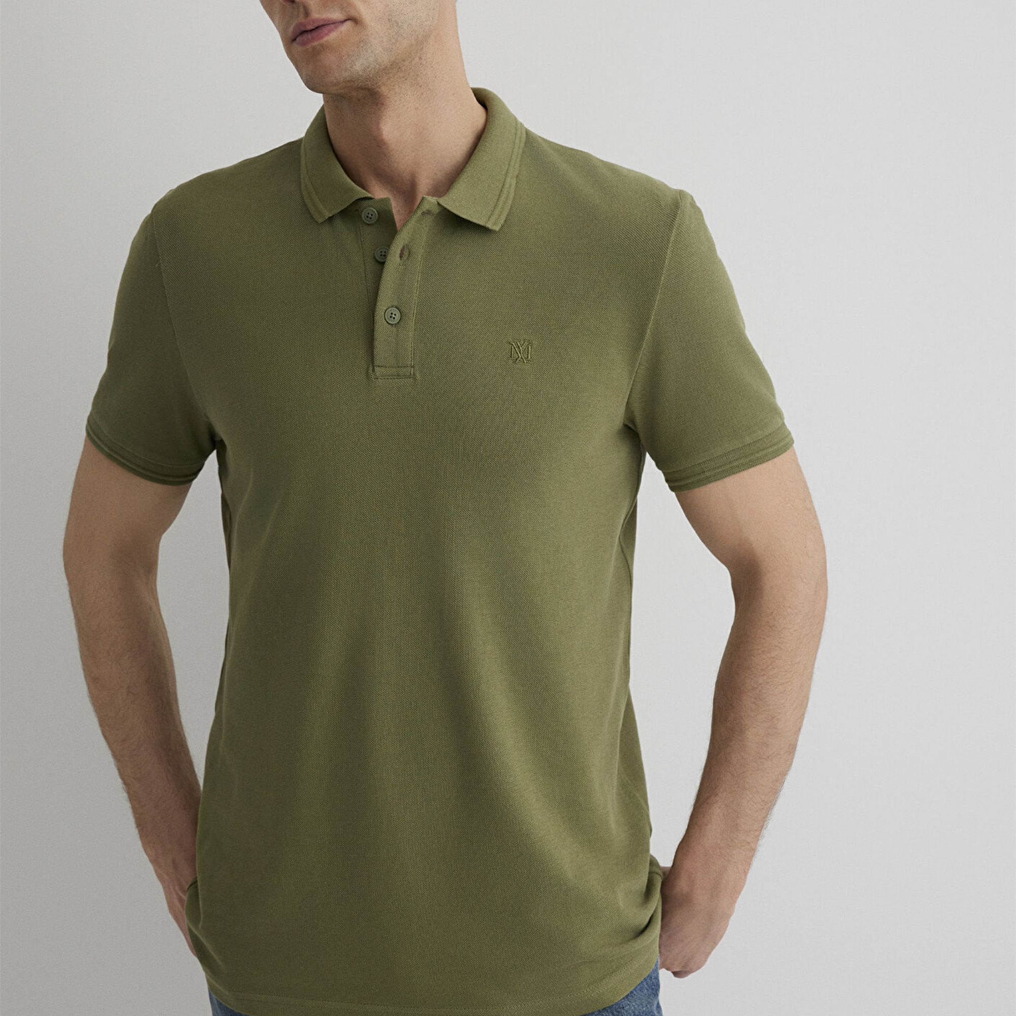 Mavi Haki Polo Tişört Slim Fit / Dar Kesim 064946-28524