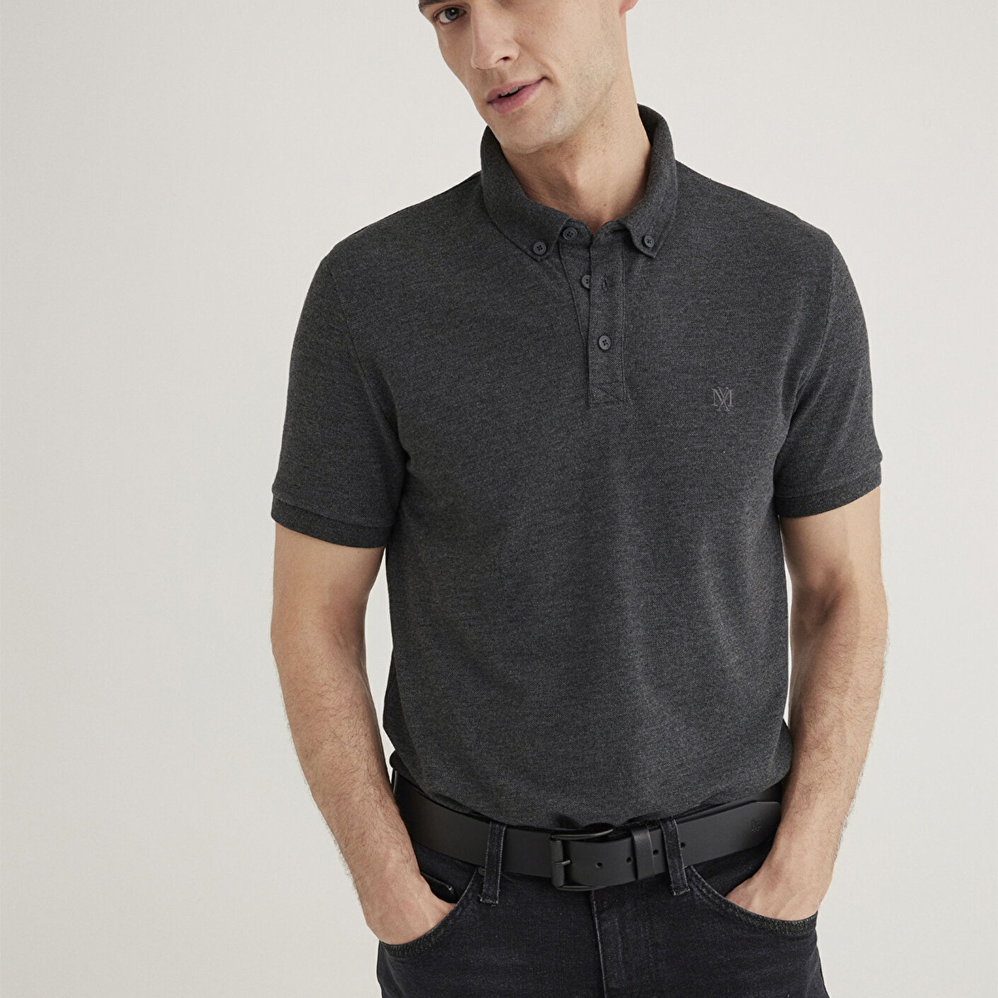 Mavi Antrasit Polo Tişört Slim Fit / Dar Kesim 063247-28392