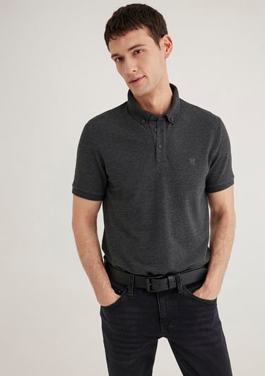  Mavi Antrasit Polo Tişört Slim Fit / Dar Kesim 063247-28392