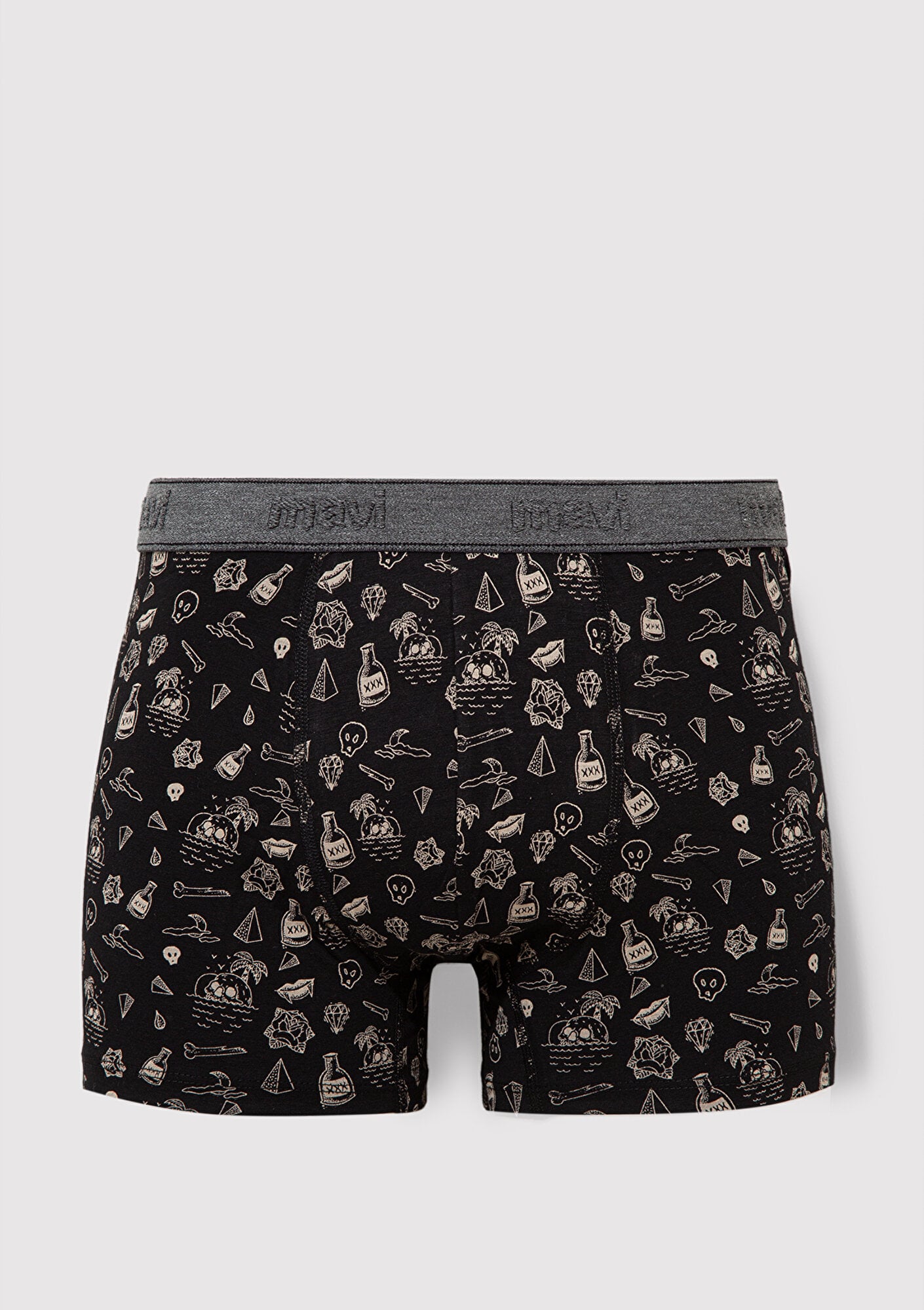  Mavi Baskılı Siyah Boxer 091719-900