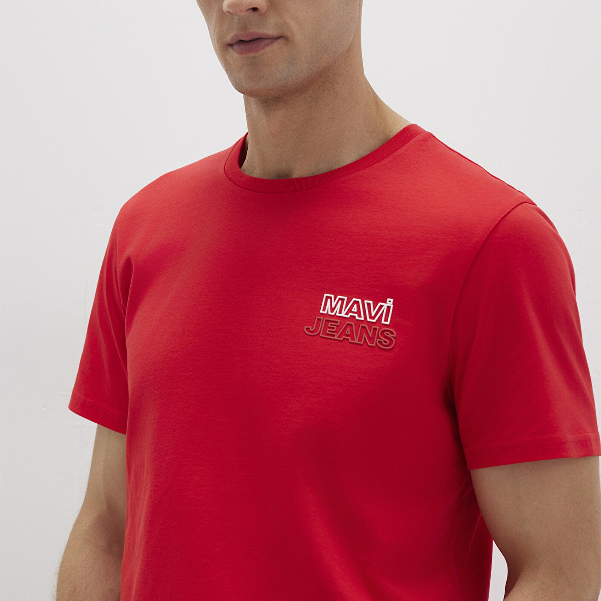 Mavi Mavi Jeans Baskılı Kırmızı Tişört Slim Fit / Dar Kesim 066841-33099