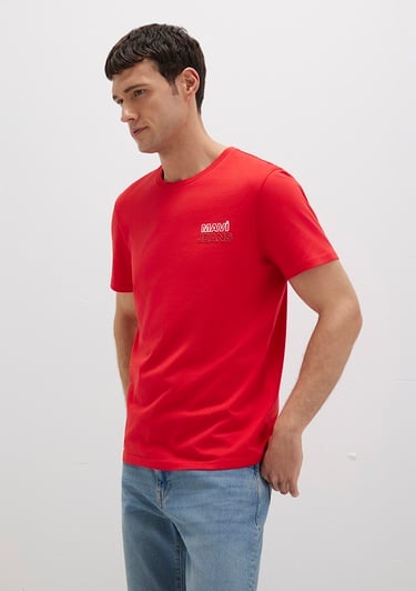 Mavi Mavi Jeans Baskılı Kırmızı Tişört Slim Fit / Dar Kesim 066841-33099