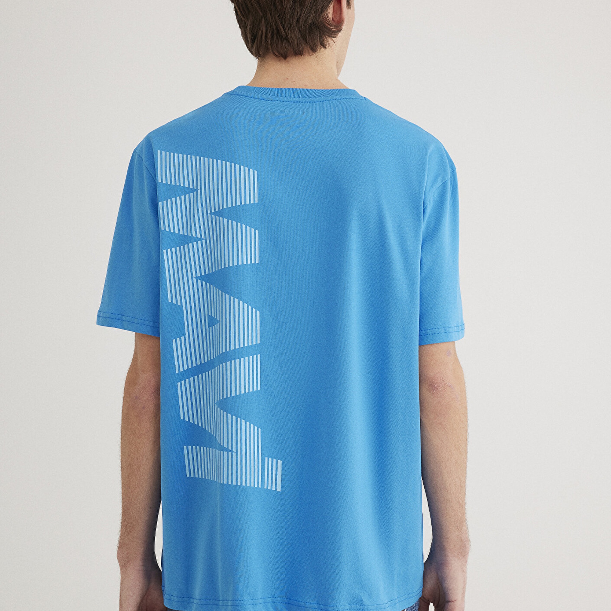 Mavi Mavi Logo Baskılı Mavi Tişört Loose Fit / Bol Rahat Kesim 0611311-70772