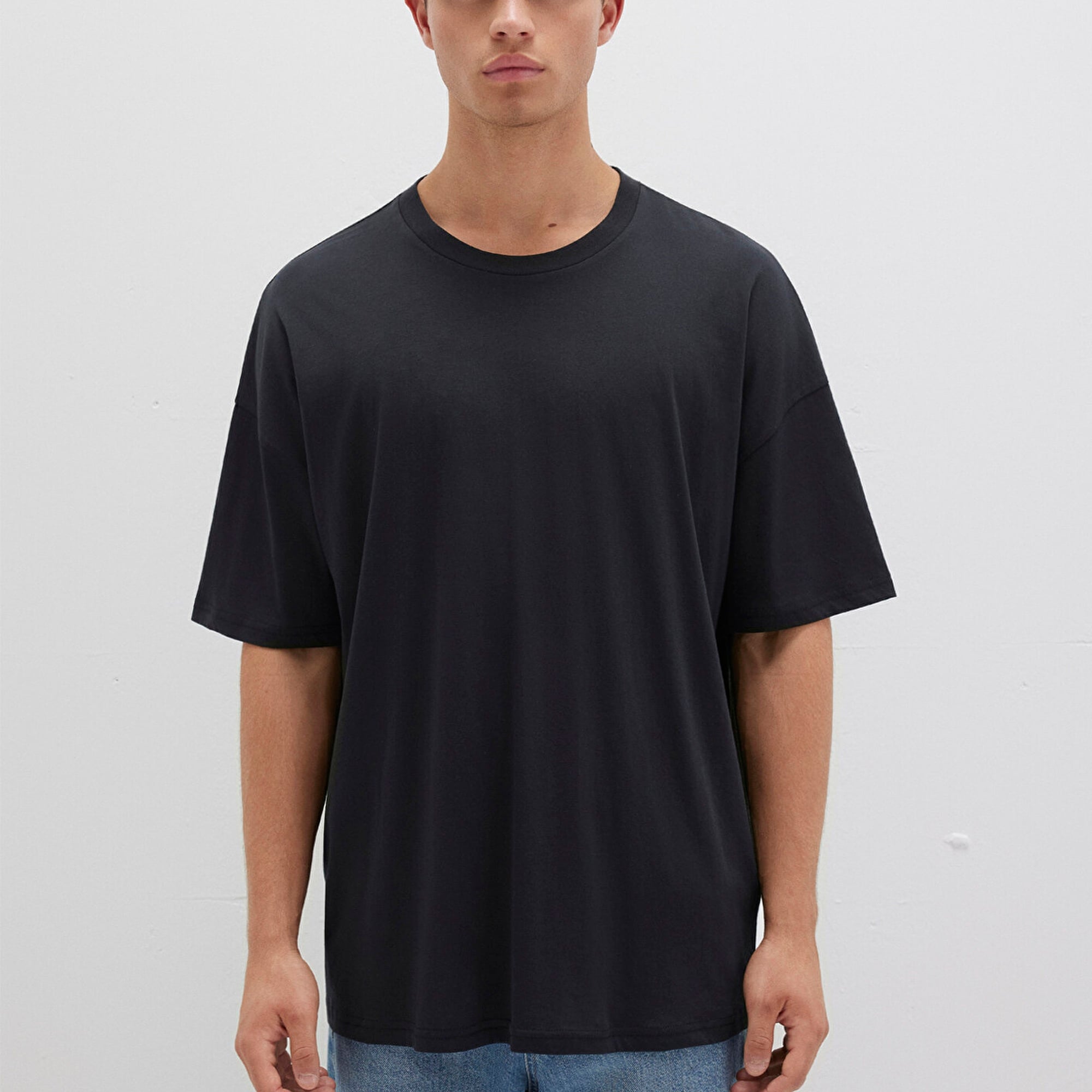 Mavi Organik Pamuk Siyah Oversize Tişört Oversize / Geniş Kesim 066902-900