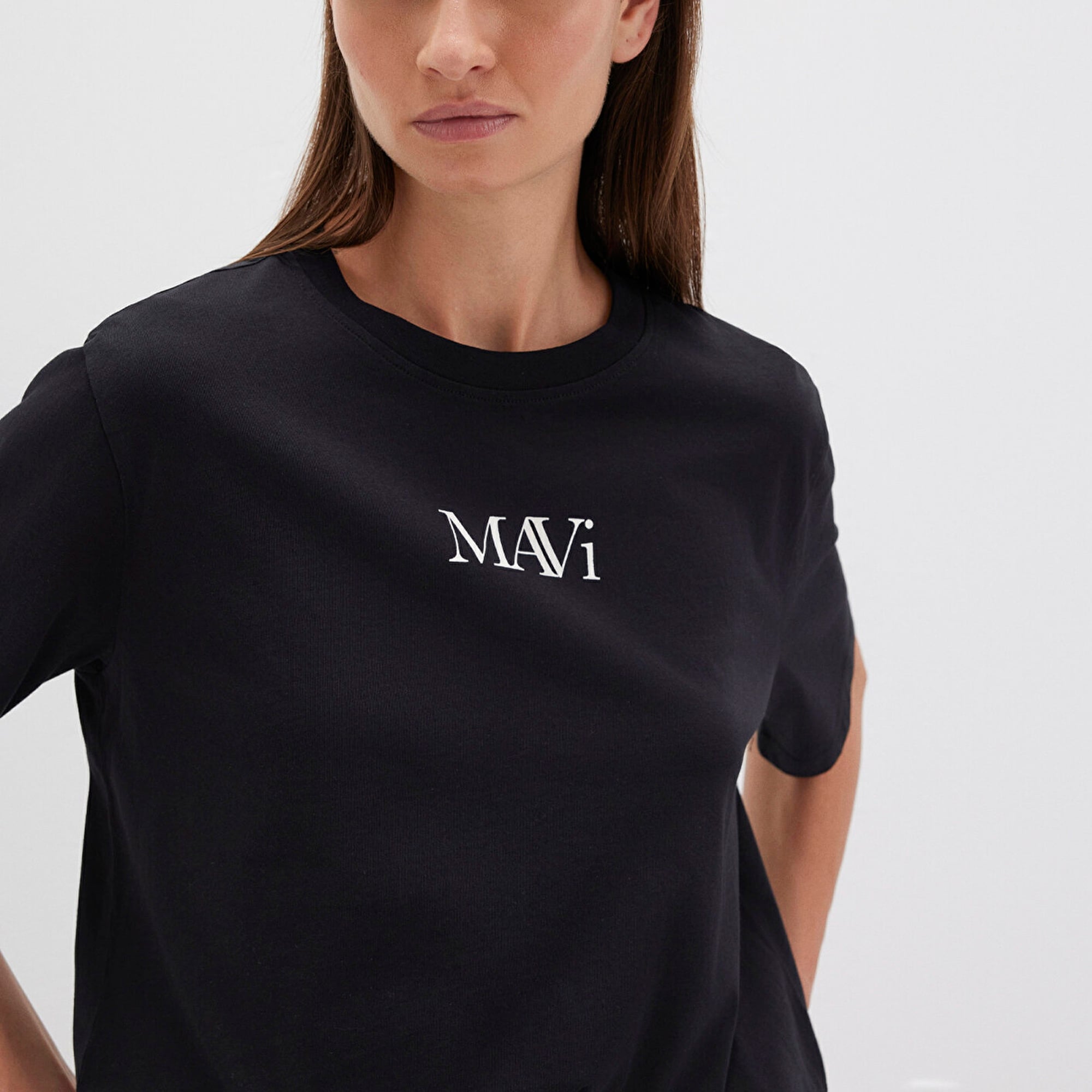 Mavi Mavi Logo Baskılı Siyah Tişört Regular Fit / Normal Kesim 1611594-900