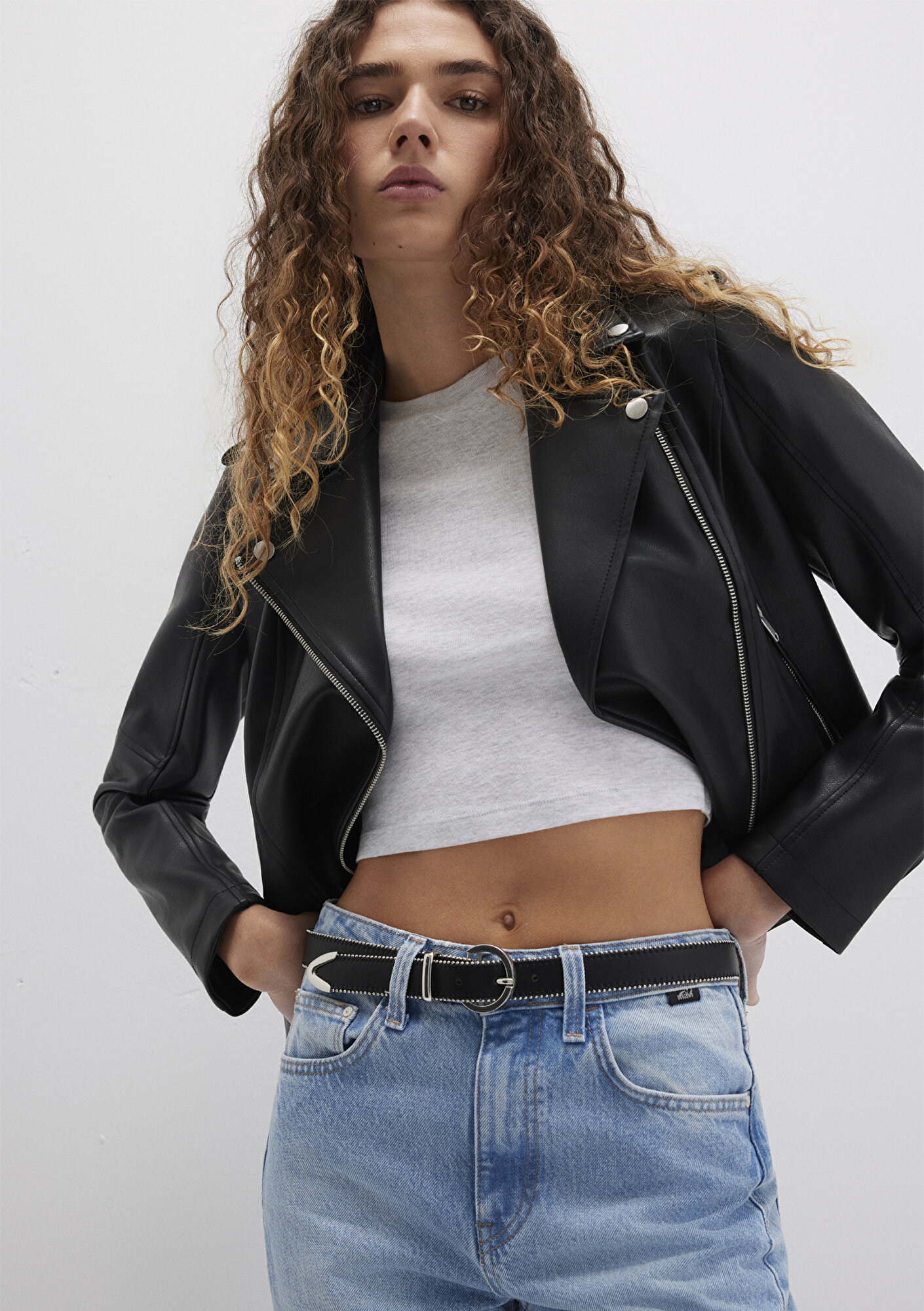  Mavi Siyah Suni Deri Kemer 1911456-900