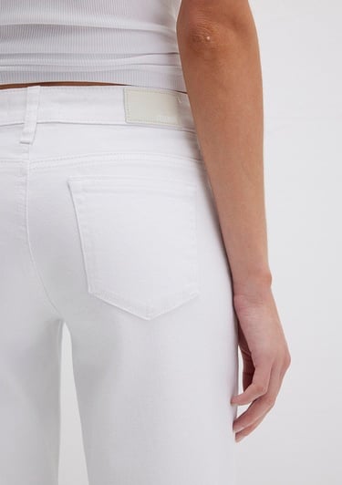  Mavi Deli Dolu Everyday Casual Beyaz Jean Pantolon 1010485183