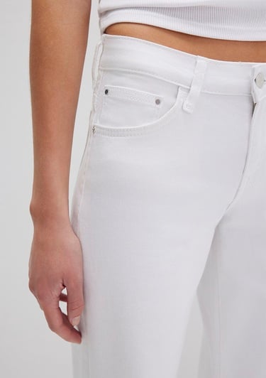  Mavi Deli Dolu Everyday Casual Beyaz Jean Pantolon 1010485183