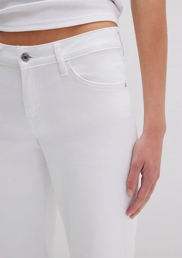  Mavi Deli Dolu Everyday Casual Beyaz Jean Pantolon 1010485183