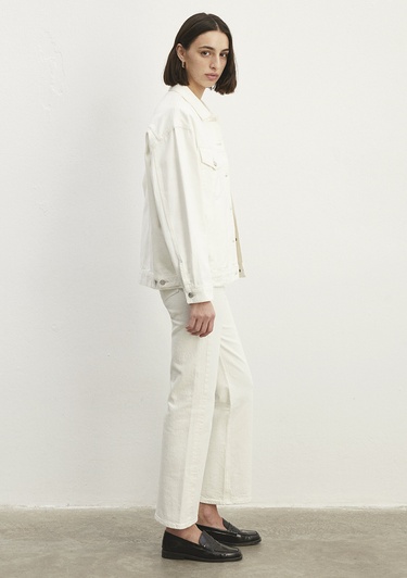  Mavi Luna 90lar Kırık Beyaz Jean Ceket 1110177-84112