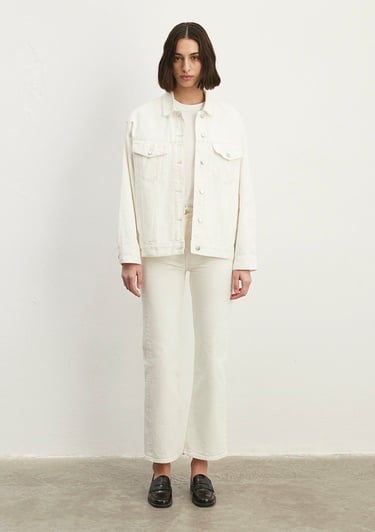  Mavi Luna 90lar Kırık Beyaz Jean Ceket 1110177-84112