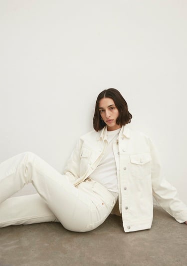  Mavi Luna 90lar Kırık Beyaz Jean Ceket 1110177-84112