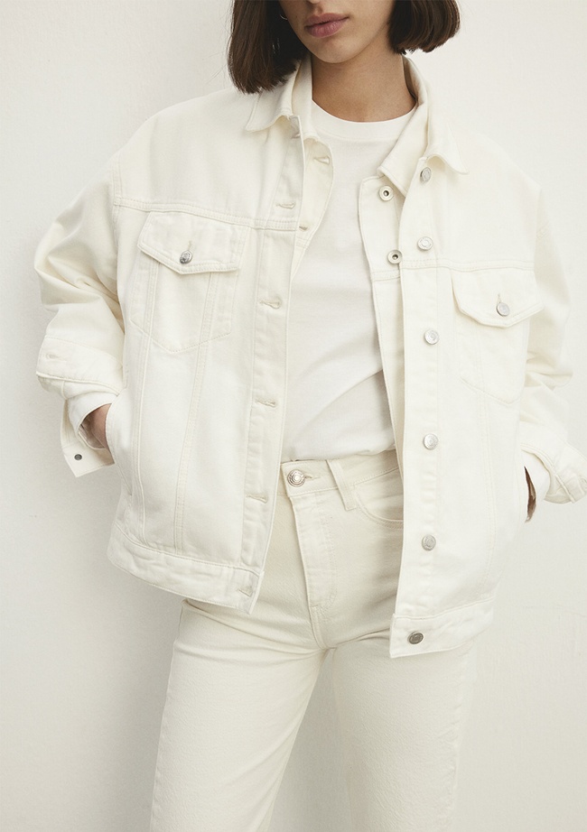  Mavi Luna 90lar Kırık Beyaz Jean Ceket 1110177-84112