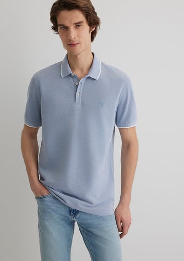  Mavi Şerit Detaylı Mavi Polo Tişört Slim Fit / Dar Kesim 065900-30715