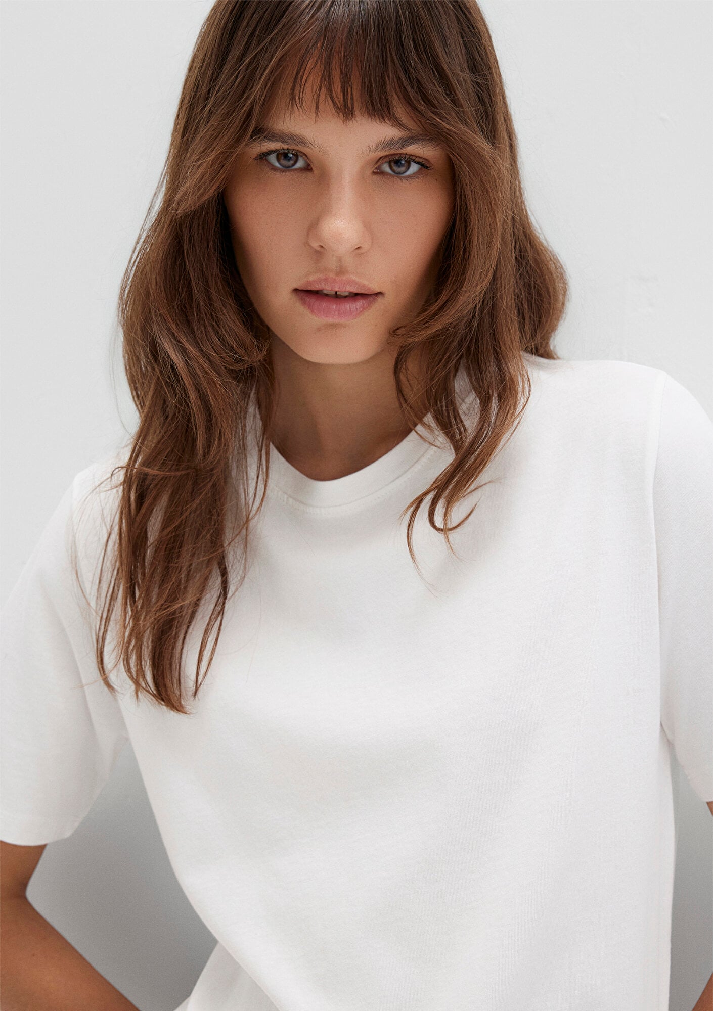  Mavi Ekru Basic Tişört Regular Fit / Normal Kesim 1600965-33389