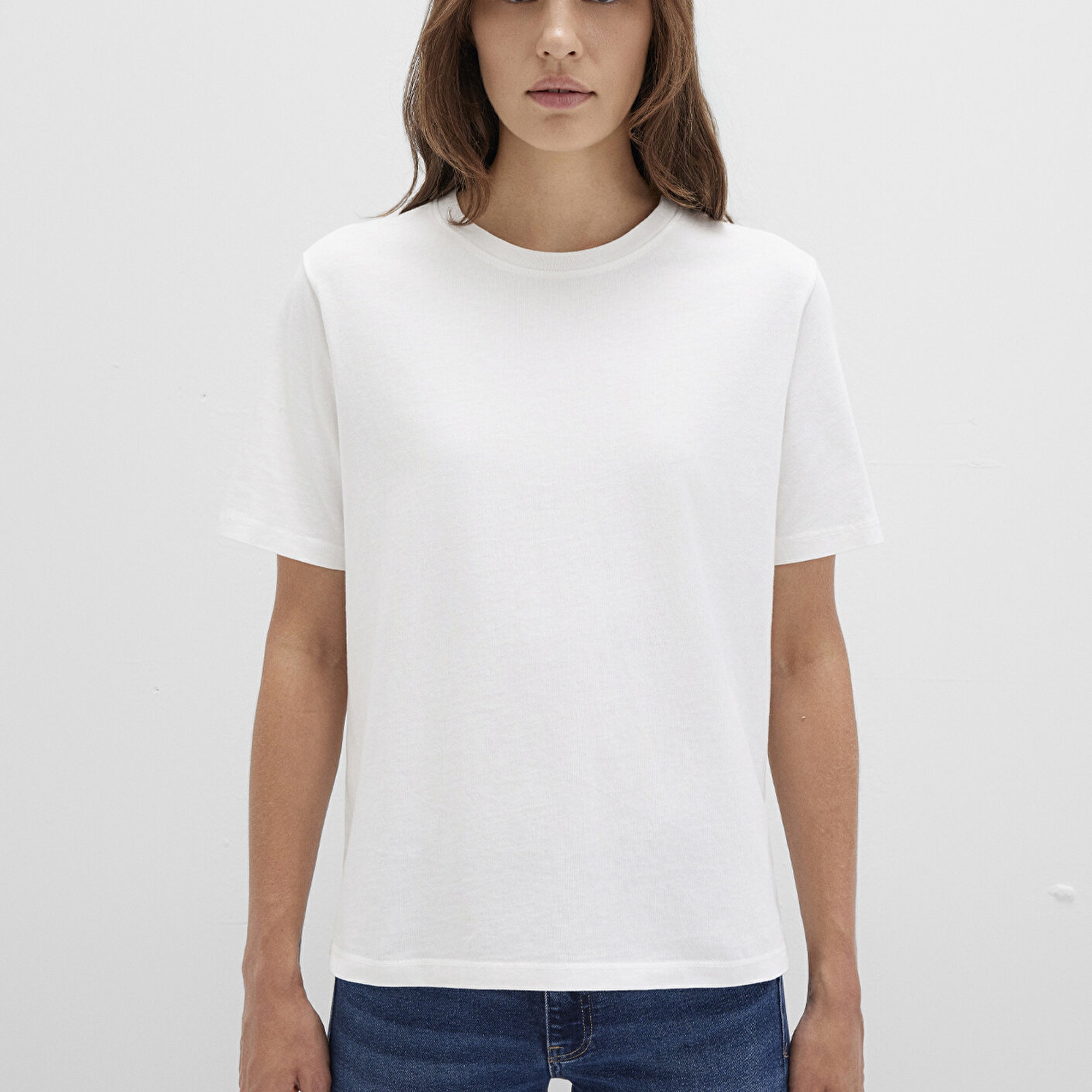 Mavi Ekru Basic Tişört Regular Fit / Normal Kesim 1600965-33389