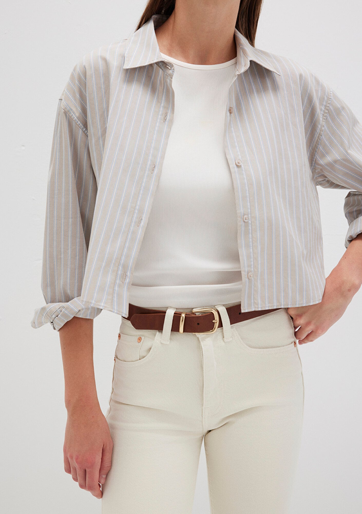  Mavi Kahverengi Suni Deri Kemer 1911793-70304