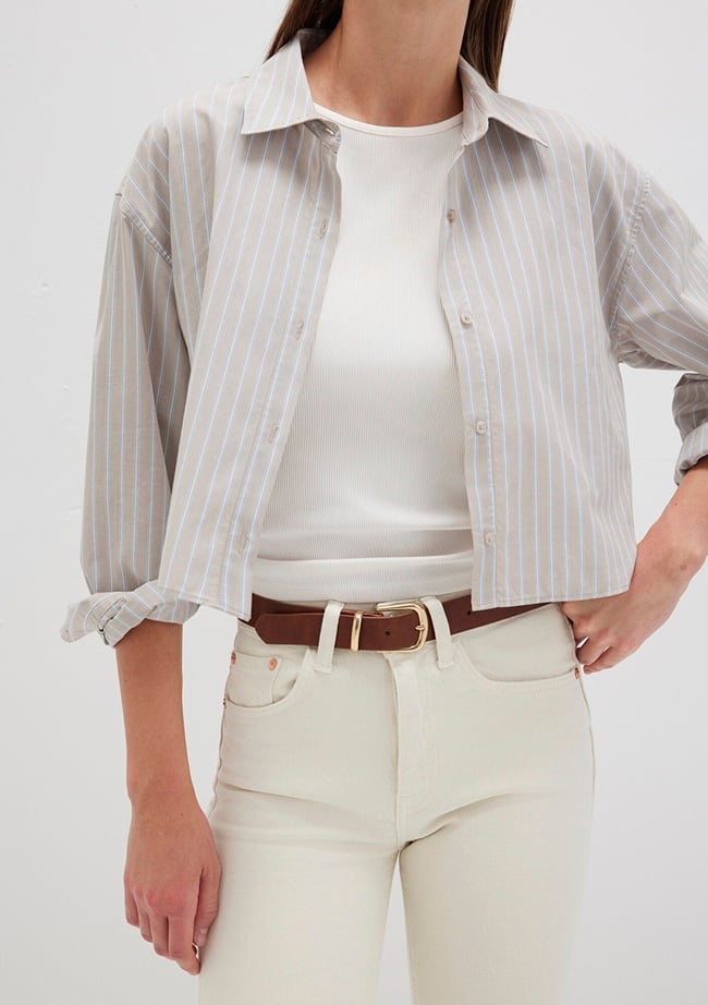  Mavi Kahverengi Suni Deri Kemer 1911793-70304