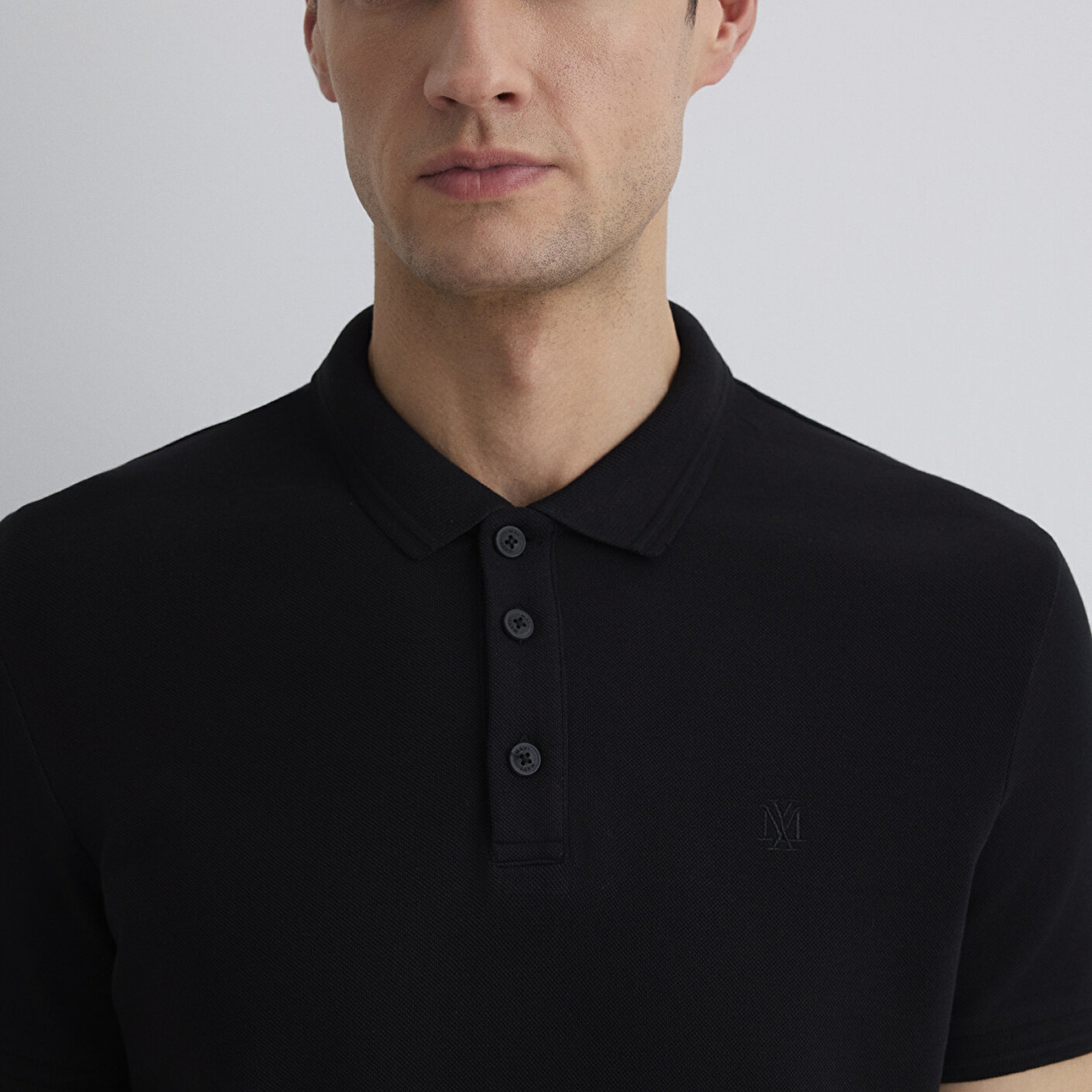 Mavi Siyah Polo Tişört Slim Fit / Dar Kesim 064946-21842