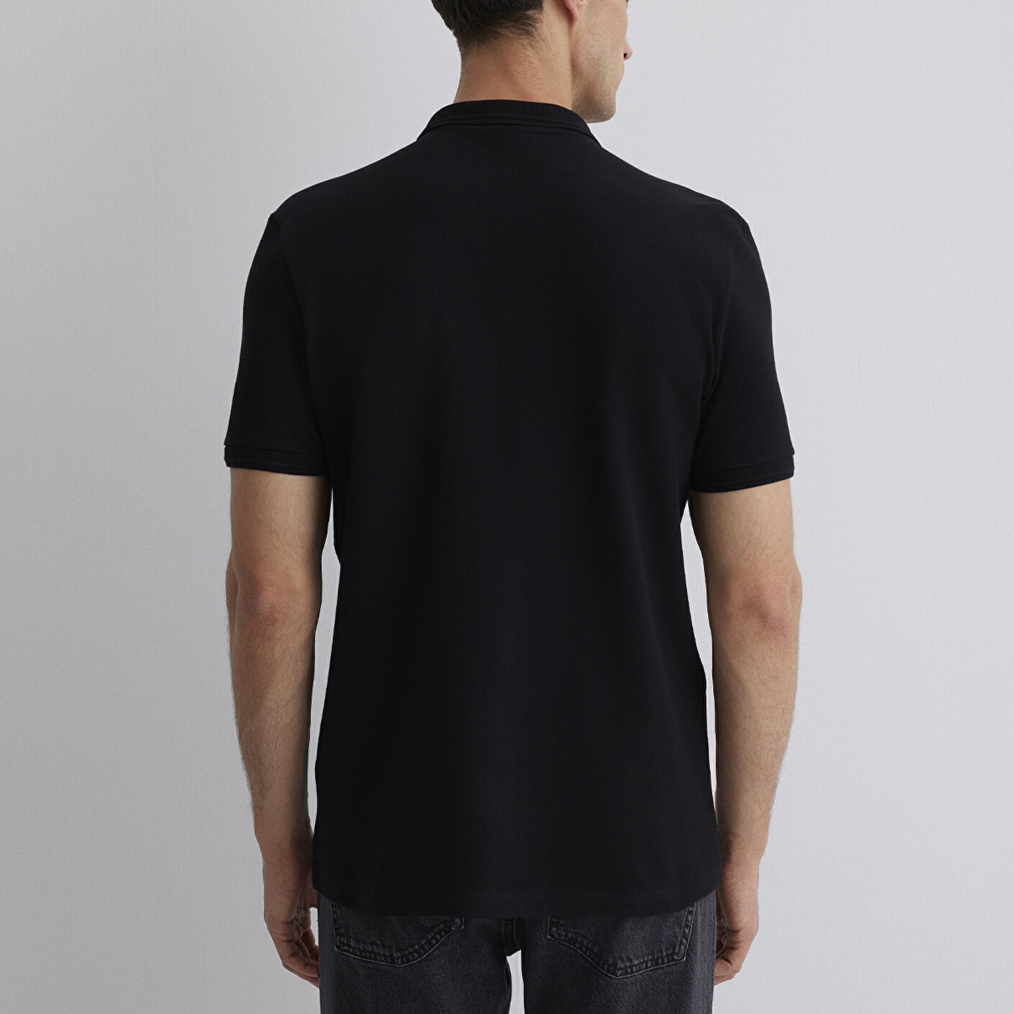 Mavi Siyah Polo Tişört Slim Fit / Dar Kesim 064946-21842