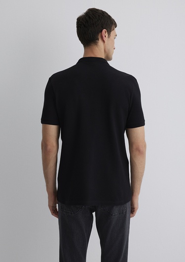  Mavi Siyah Polo Tişört Slim Fit / Dar Kesim 064946-21842