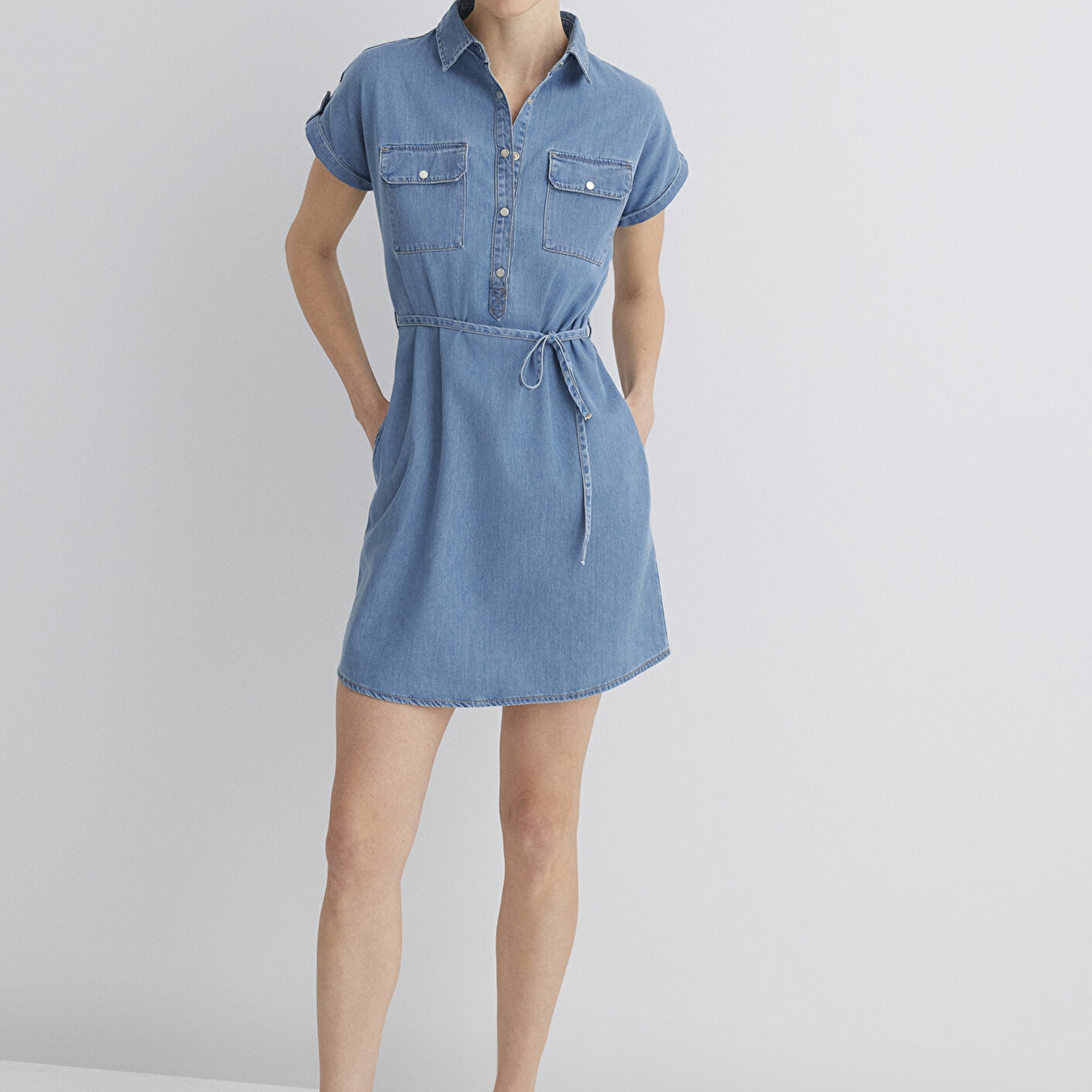 Mavi Barbara Gold Klasik Açık Mavi Jean Elbise 130548-26176