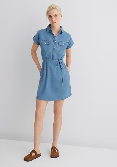  Mavi Barbara Gold Klasik Açık Mavi Jean Elbise 130548-26176