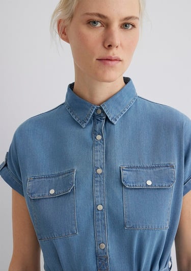  Mavi Barbara Gold Klasik Açık Mavi Jean Elbise 130548-26176