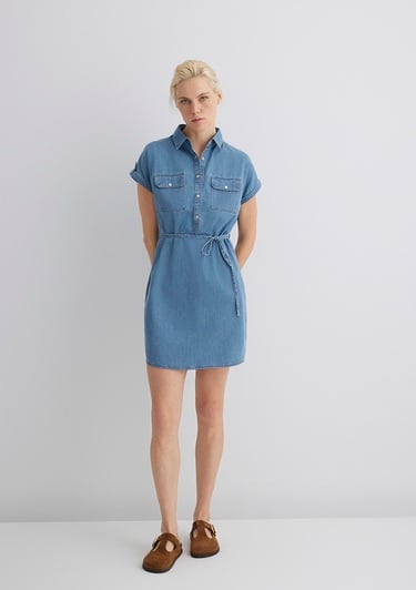  Mavi Barbara Gold Klasik Açık Mavi Jean Elbise 130548-26176
