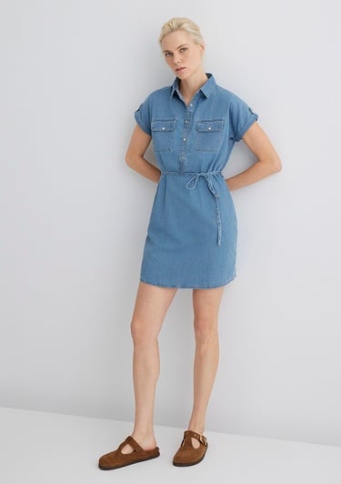  Mavi Barbara Gold Klasik Açık Mavi Jean Elbise 130548-26176
