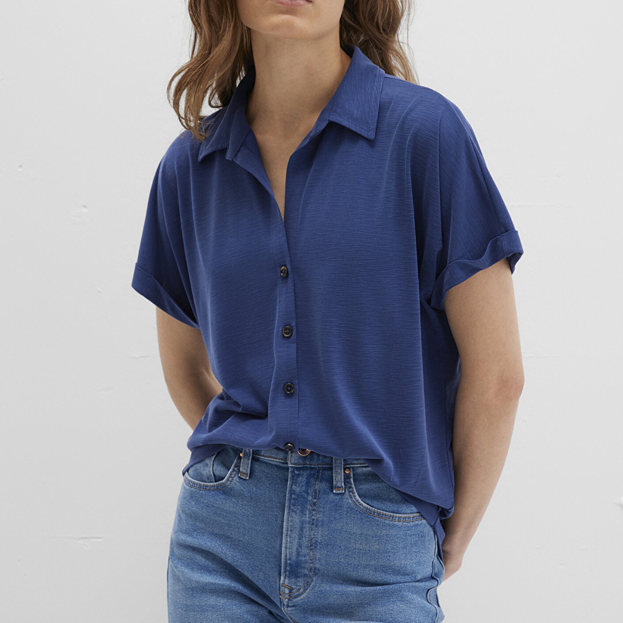 Mavi Lux Touch TENCEL TM Mavi Modal Gömlek Regular Fit / Normal Kesim 168081-70491