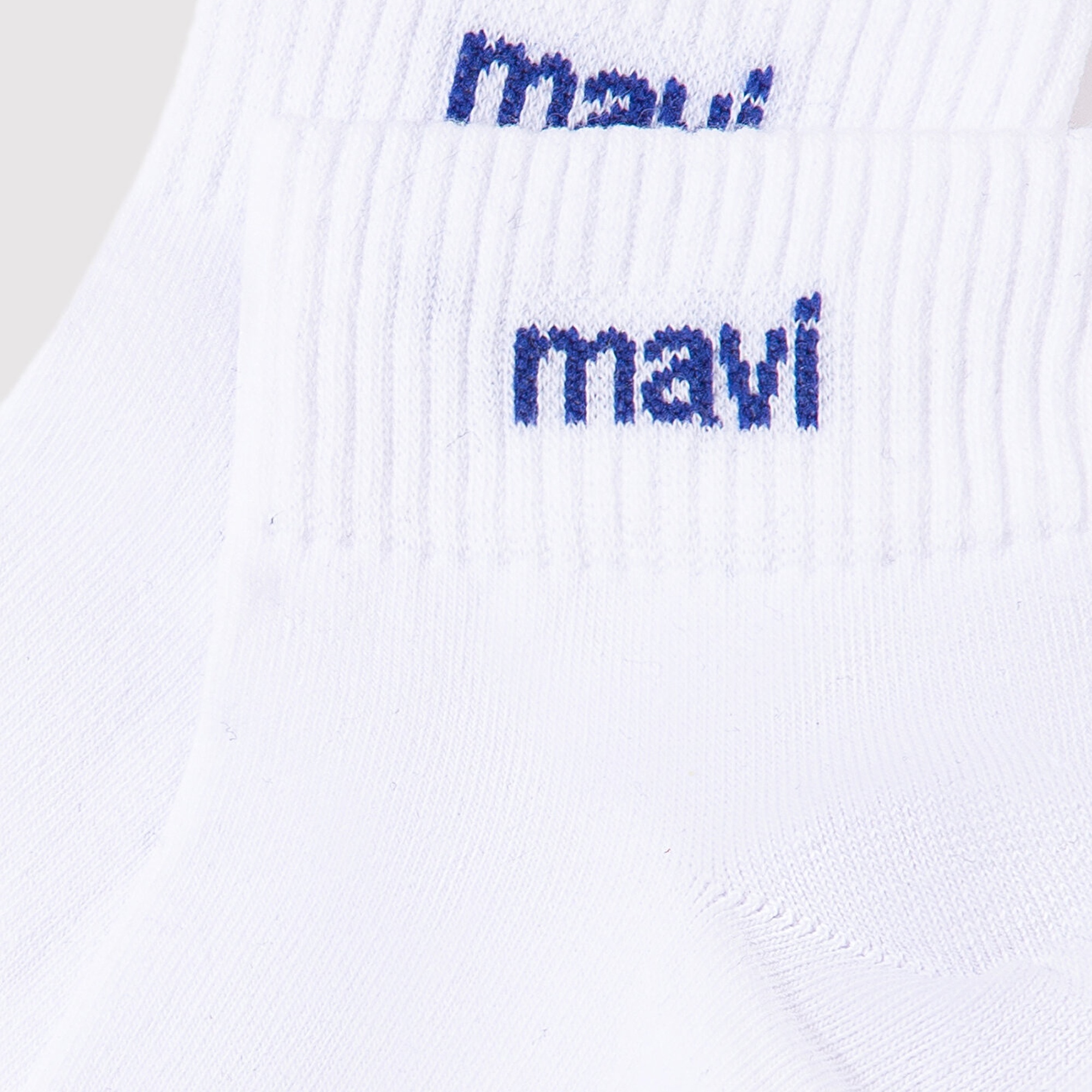 Mavi Mavi Logo Detaylı Beyaz Soket Çorap 1910331-620