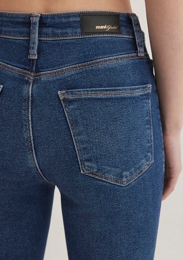  Mavi Serenay Gold Shape Koyu Mavi Jean Pantolon 100980-33687