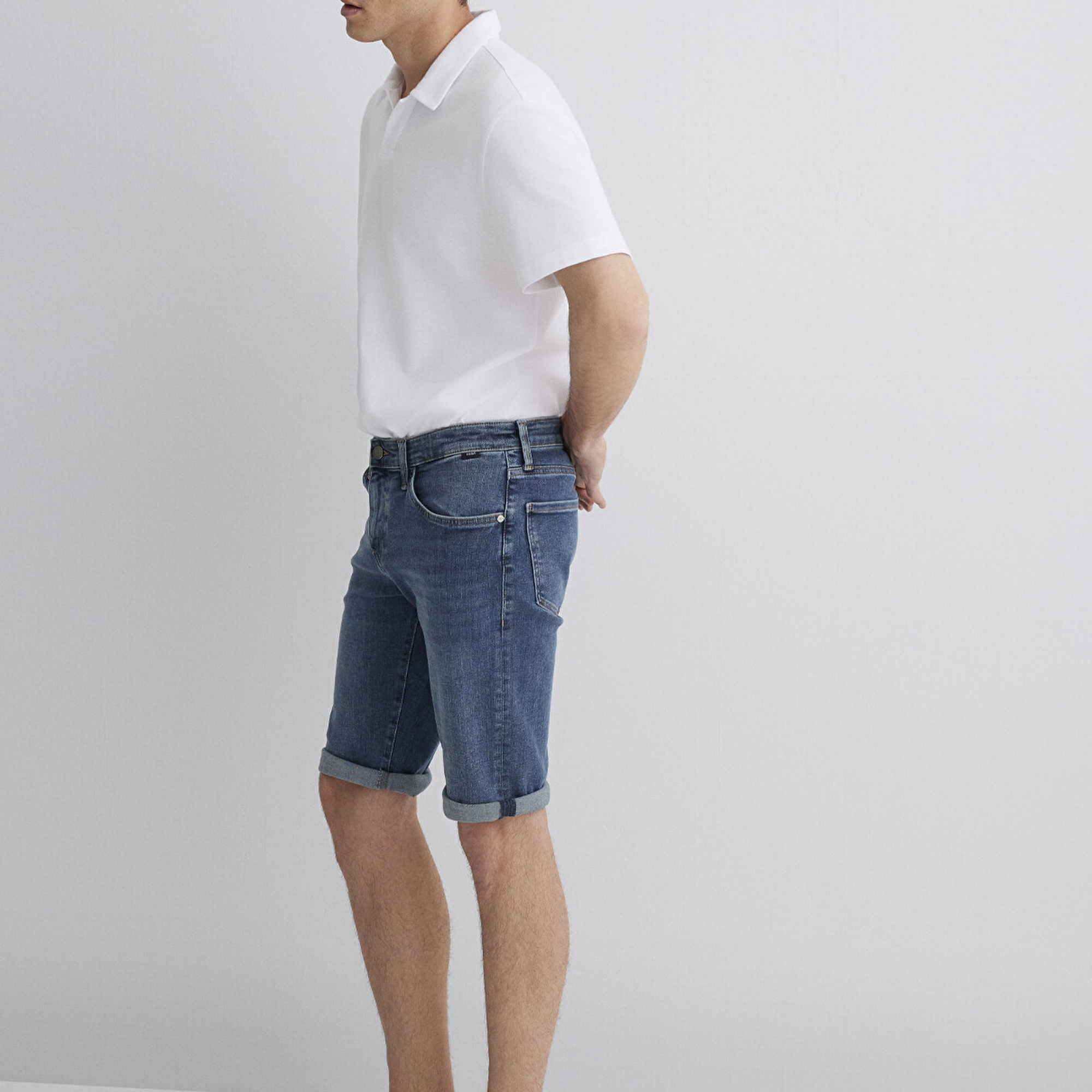 Mavi Nicholas Mavi Black Puslu Koyu Mavi Jean Şort 0416084465